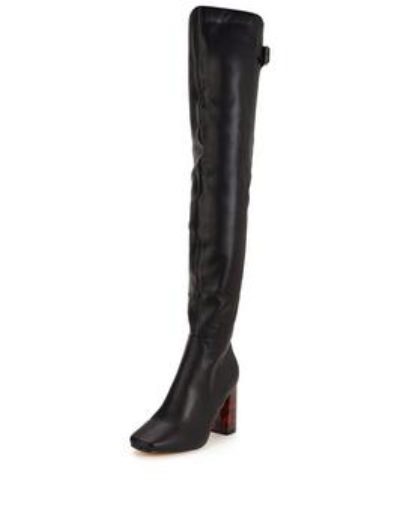 Lost Ink Gable Tortoiseshell Heel Over The Knee Boots